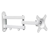 TV Wandhalterung Halterung Weiss Schwenkbar, Ausziehbar, Neigbar, für alle TV von 25,4 cm (10 Zoll) bis zu 76,2 cm (30 Zoll), PC-Monitore, mit VESA 75x75 / 100x100 mm Wandabstand min. 7 cm, max. 41 cm