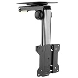 RICOO TV Deckenhalterung für Fernseher D0111 für ca. 13-33 Zoll (33-84cm) Klappbar Decken Halter Universal auch für Curved LCD und LED Bildschirme & Monitore | VESA 75x75 100x100 Silber Schwarz