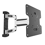 RICOO TV Wandhalterung S0722 Universal für 17-47 Zoll (ca. 43-119cm) Schwenkbar Neigbar Fernseh Halterung Wand Halter Aufhängung auch für Curved LCD Fernseher | VESA 75x75 200x200 | Silber Grau