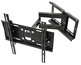 RICOO TV Wandhalterung R23 Universal für 32-65 Zoll (ca. 81-165cm) Schwenkbar Neigbar | Wand Halter Aufhängung Fernseh Halterung auch für Curved LCD und LED Fernseher | VESA 200x100 400x400 | Schwarz