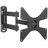 TV Wandhalterung Schwenkbar Neigbar Drehbar Fernseher Wandhalterung für 10-40 Zoll Flach&Curved Fernseher Oder Monitor bis zu 20Kg Max.VESA 200x200mm (Max.VESA 200x200mm/mit Dübeln)