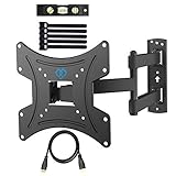 TV Wandhalterung, Schwenkbare Neigbare TV Halterung für 13-42 Zoll Flach & Curved Fernseher oder Monitor bis zu 35kg, max.VESA 200x200mm (Schwarz)