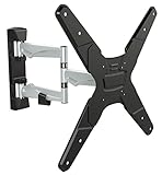 RICOO TV Wandhalterung S3244 Universal für ca. 32-55 Zoll (81-140cm) Schwenkbar Neigbar Fernseh Halterung Aufhängung auch für Curved LCD & LED Fernseher Wand Halter | VESA 75x75 400x400 | Silber Grau