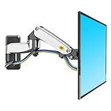 NB North Bayou F150 17'-27' Monitor Wandhalterung mit Einstellen Gasfeder TV Wandhalterung Fernseher Halterung Schwenkbar Neigbar Universal Wandhalter 4K OLED QLED 2-5kg VESA 75 100 / Silbrig