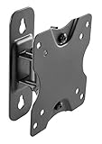 RICOO Monitor Halterung Wand S3711 Universal für 13-27 Zoll (ca. 33-69cm) Schwenkbar Neigbar TV Wandhalterung Halter auch für Curved LCD und LED Bildschirme & Fernseher | VESA 75x75 100x100 | Schwarz