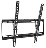 RICOO TV Wandhalterung N1944 Universal für 32-65 Zoll (81-165cm) Neigbar Super Flach Fernseh Halterung Wand Halter Aufhängung auch für Curved LCD und LED Fernseher | VESA 200x100 400x400 | Schwarz