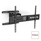 Hama TV Wandhalterung für große Fernseher 47 bis 90 Zoll (119 - 229 cm, VESA bis 800 x 600, vollbeweglich, neigbar, schwenkbar, extrem belastbar, Schwingungsdämpfer für klaren Sound) schwarz