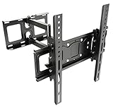 RICOO TV Wandhalterung S6144 Universal für 32-65 Zoll (ca. 81-165cm) Schwenkbar Neigbar | Wand Halter Aufhängung Fernseh Halterung auch für Curved LCD und LED Fernseher | VESA 200x100 400x400 Schwarz